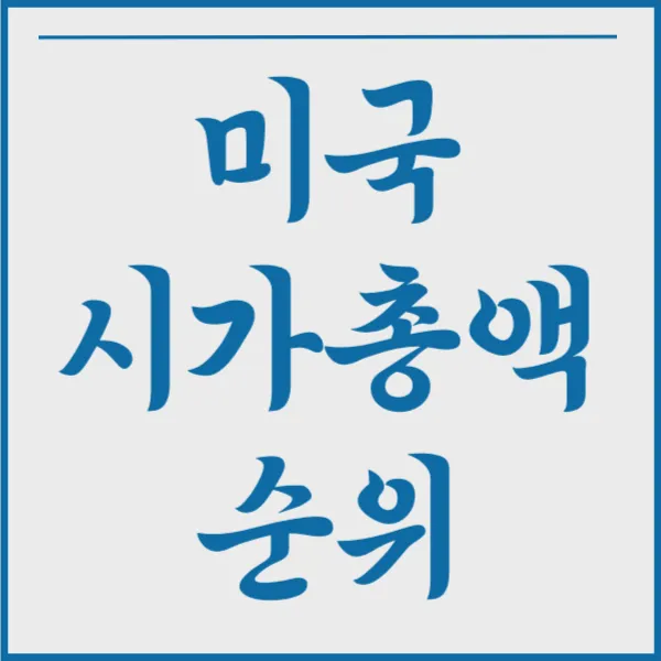 미국 시가총액 순위&#44; 시가총액 의미&#44; 중요성 살펴보기 미국 시총 순위