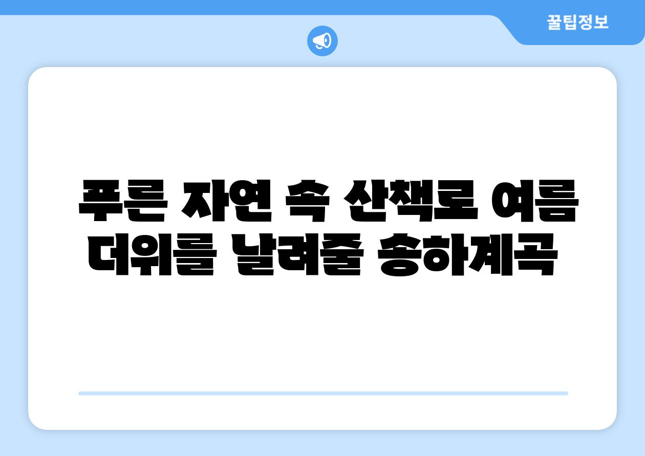  푸른 자연 속 산책로 여름 더위를 날려줄 송하계곡