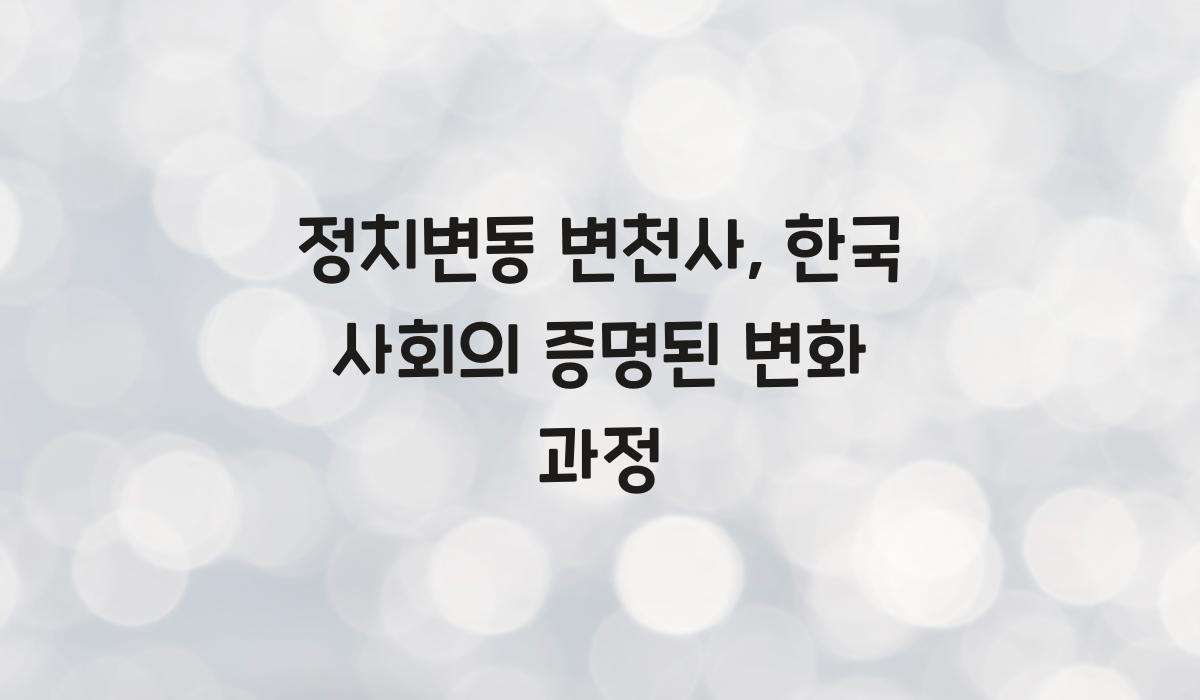 정치변동 변천사