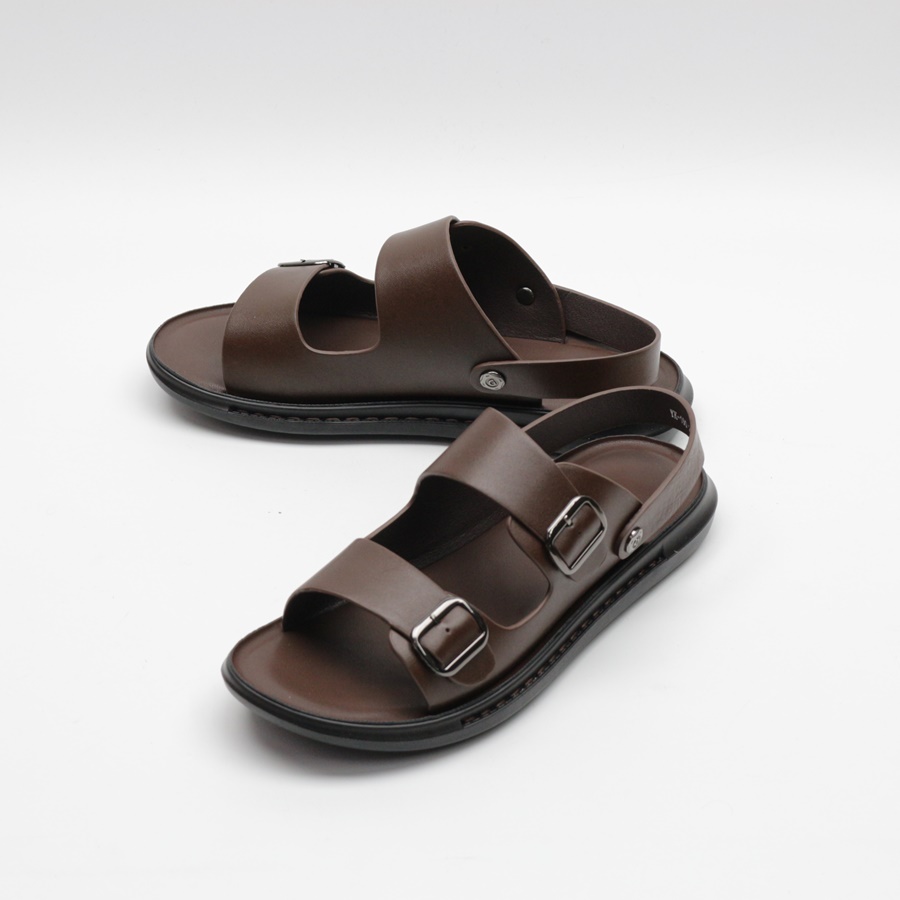  소가죽 발등 투벨트 장식 3cm 남성 샌들 겸용 샌들