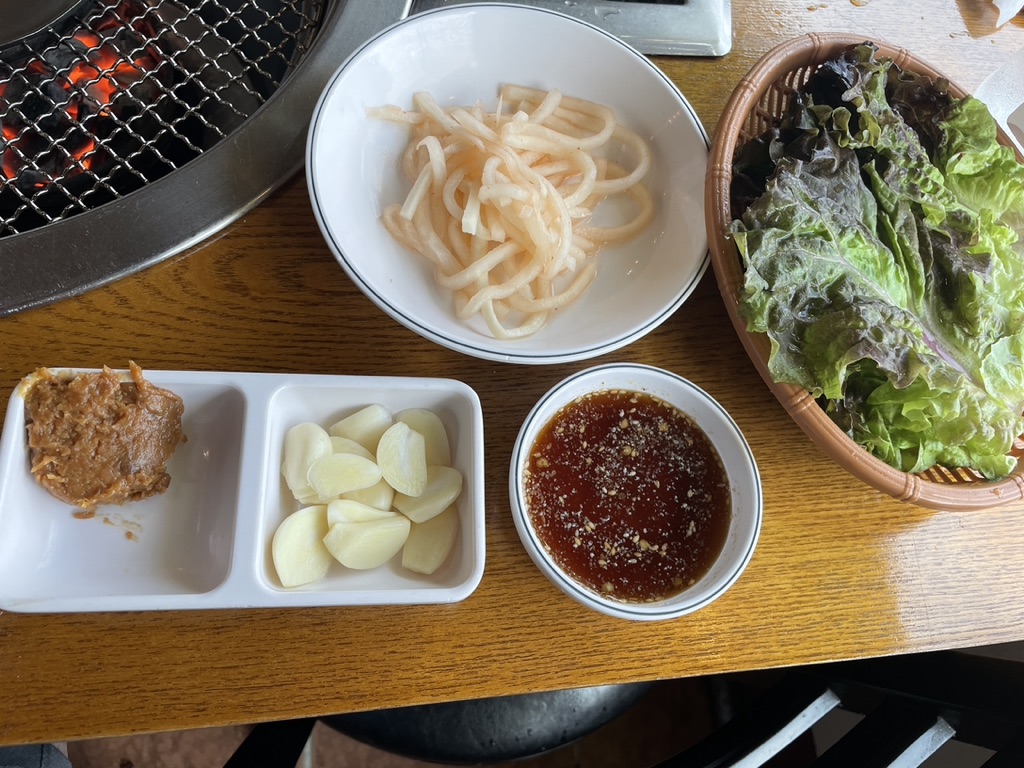 쌈채소 된장 마늘
