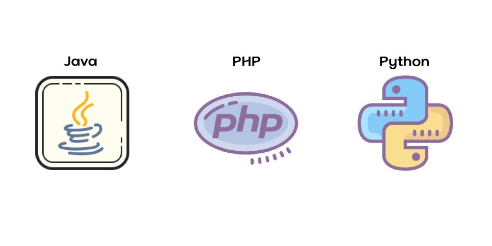 Java, PHP, Python