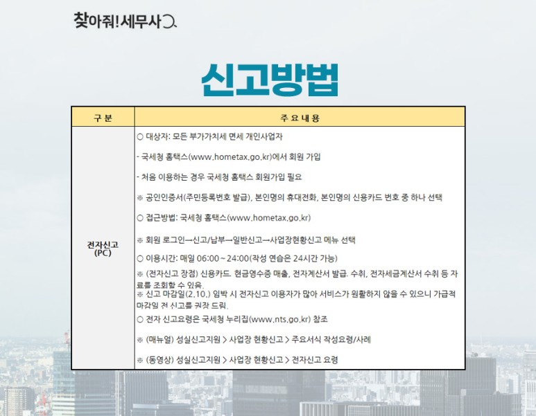 2020사업장현황신고 면세사업장 현황신고 대상 4