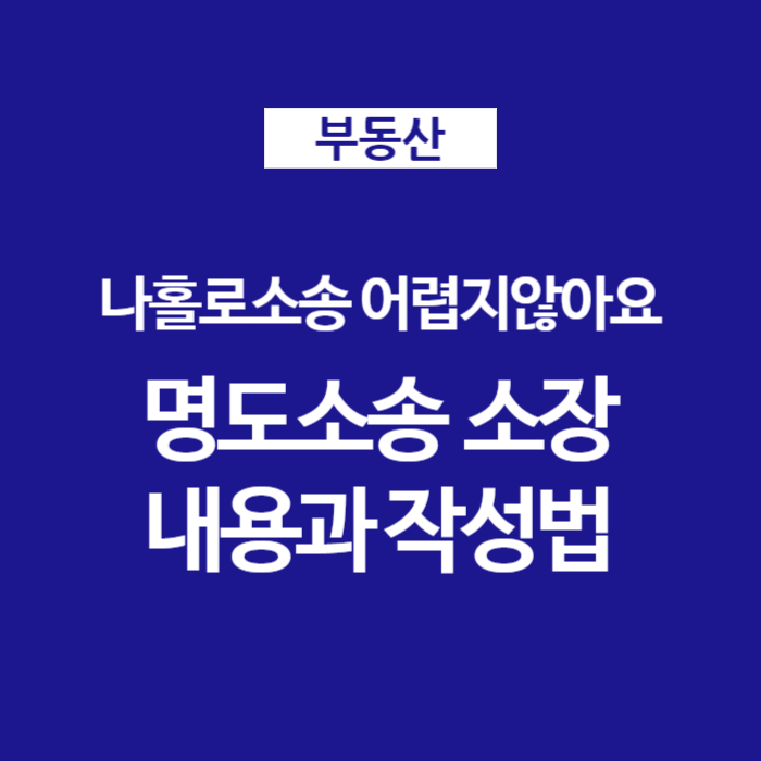  나홀로 명도소송 시 소장 청구취지,원인 작성법 (양식)