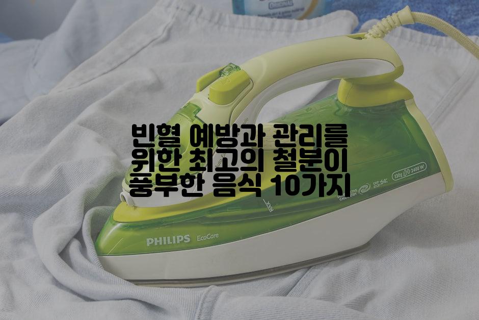 빈혈 예방과 관리를 위한 최고의 철분이 풍부한 음식 10가지