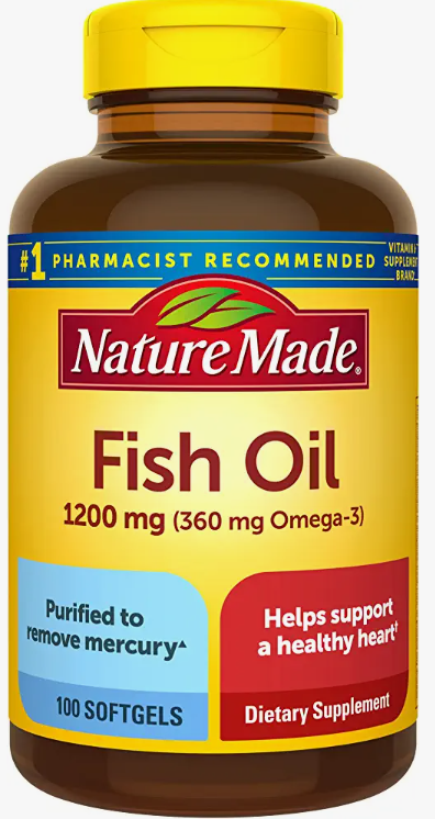 Nature Made 1200 mg Softgels&#44; Fish Oil Supplements&#44; Omega 3 Fish Oil for Healthy Heart Support