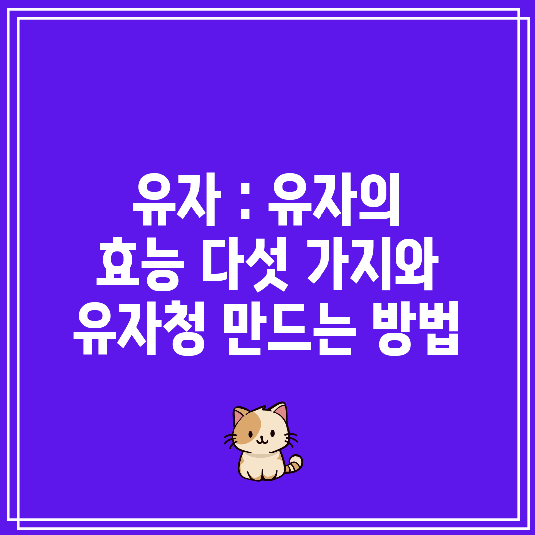 유자  유자의 효능 다섯 가지와 유자청 만드는 방법