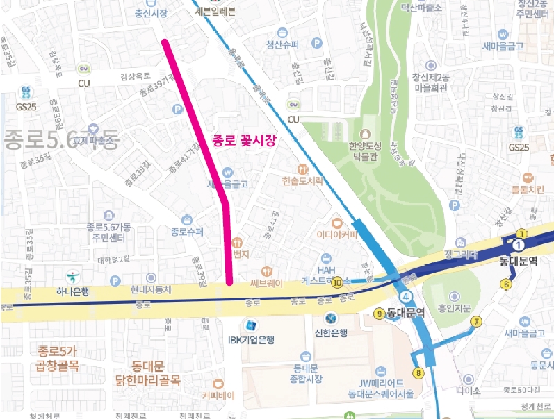 종로 꽃시장 가는 방법 / 동대문 꽃시장 종로 꽃시장 가는 방법 / 동대문 꽃시장