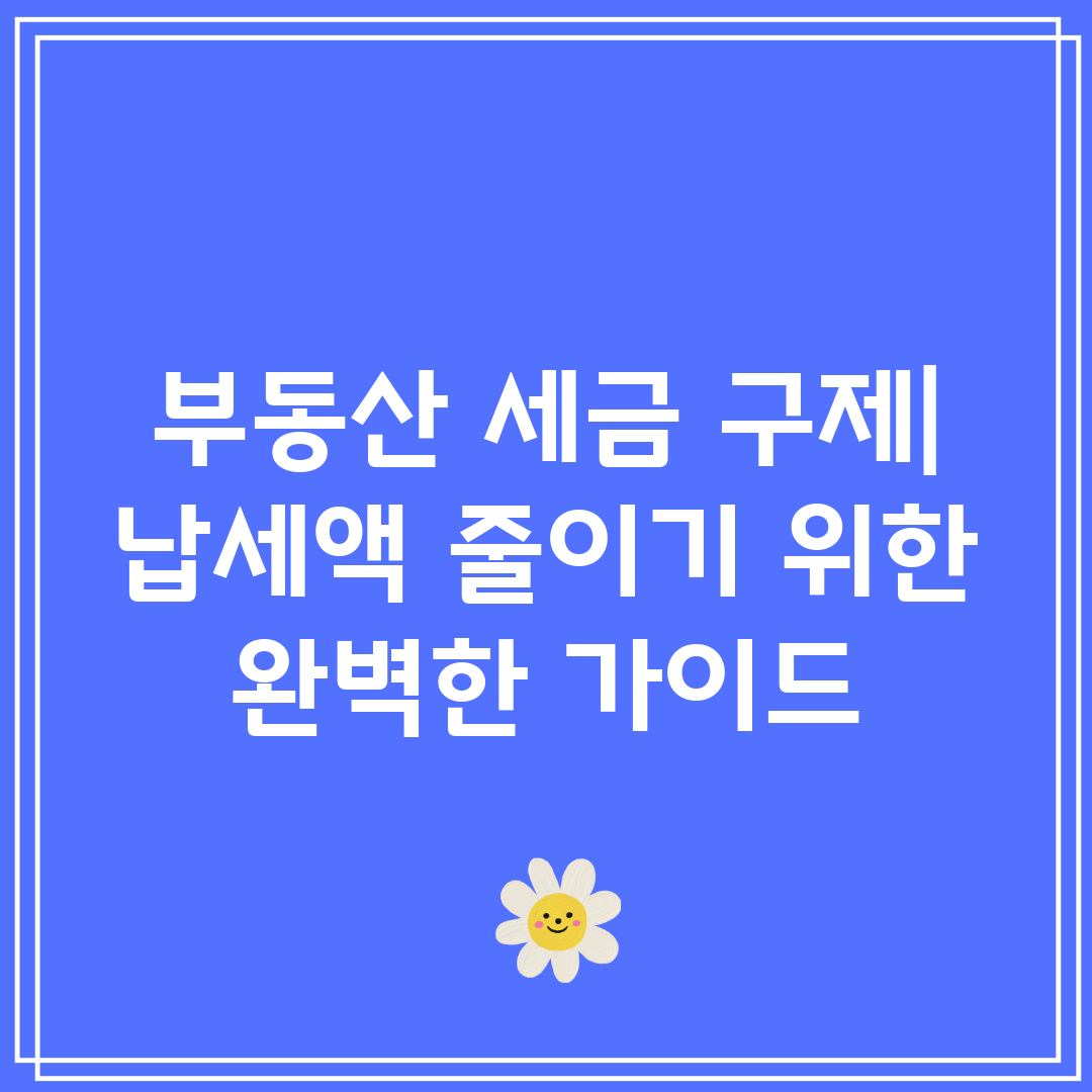 부동산 세금 구제 납세액 줄이기 위한 완벽한 가이드