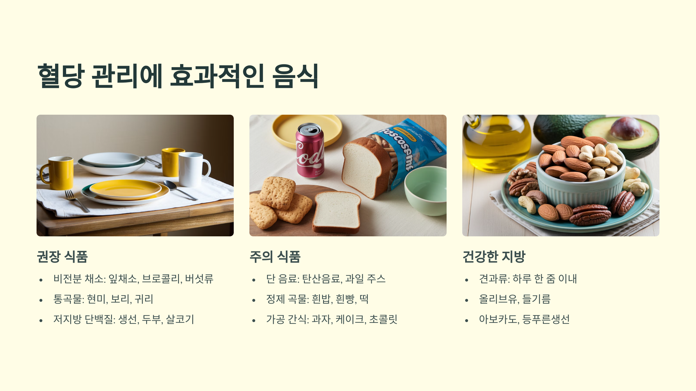 혈당 관리에 효과적인 음식