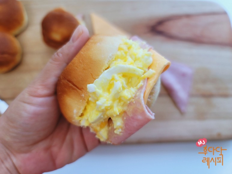 에그샌드위치 만들기 모닝빵 에그 샌드위치만들기 계란 샌드위치 11