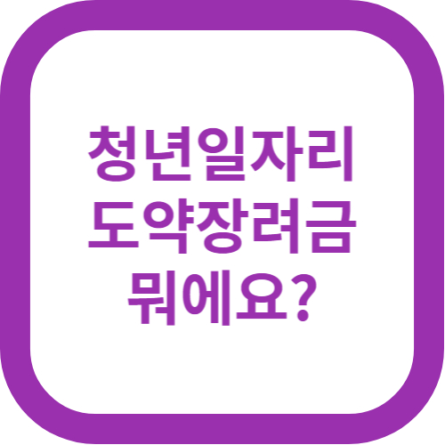 청년일자리도약장려금이 뭔가?