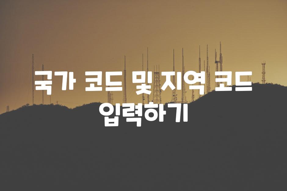 국가 코드 및 지역 코드 입력하기