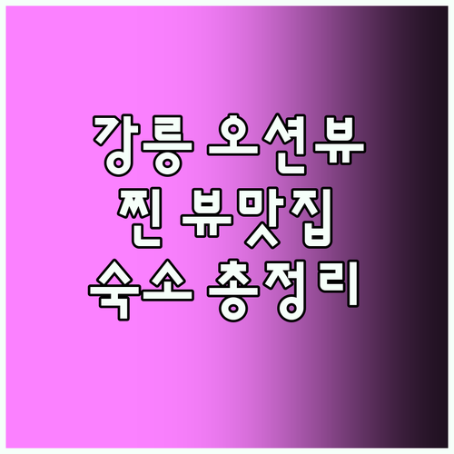강릉 오션뷰 호텔, 어디가 진짜 뷰 