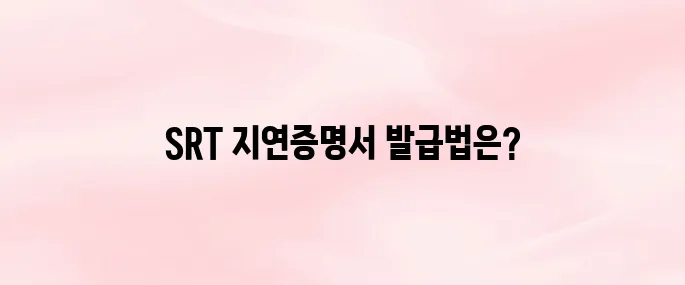 SRT 지연증명서 간편 발급 방법 총정리 (모바일·온라인 출력 가능)