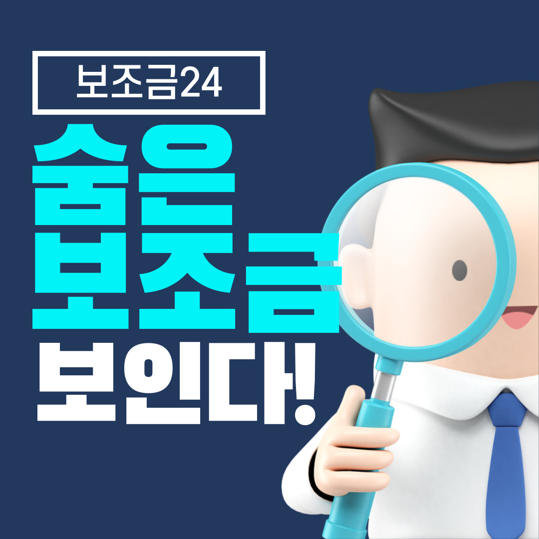  행정안전부 보조금24 숨은지원금 조회 및 신청하기