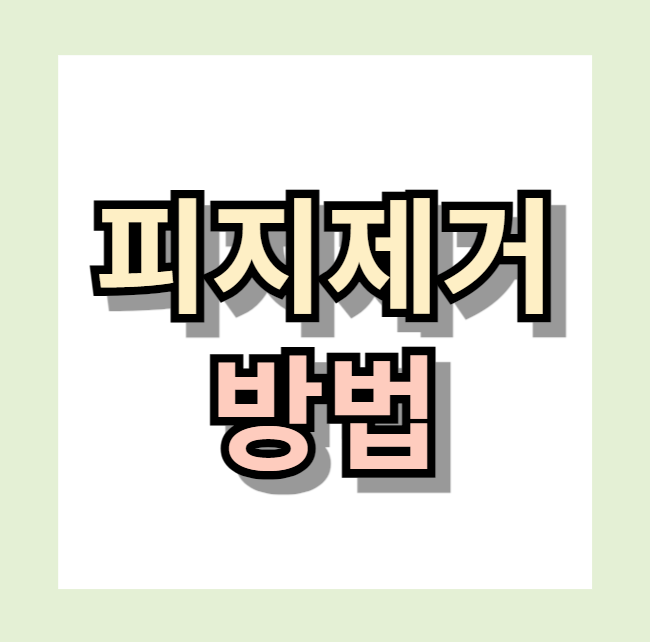 &lt; 피지제거 방법 &gt;알아보세요!