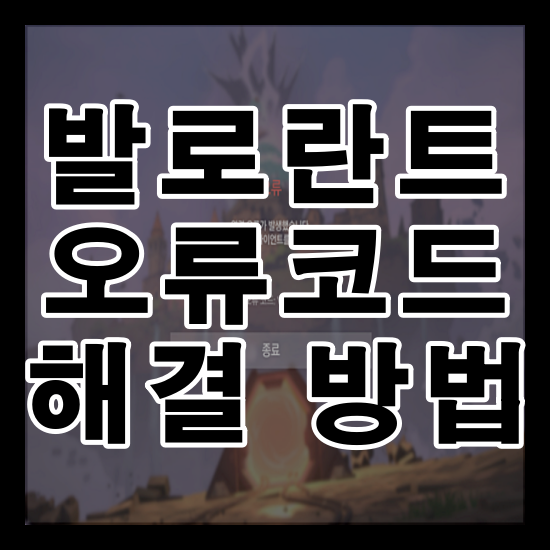 발로란트 오류코드 해결 방법