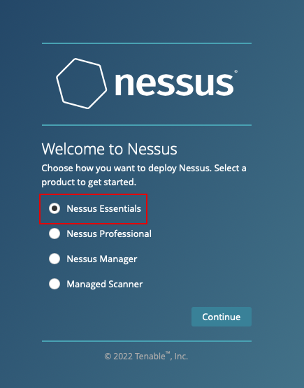 7.1 Nessus Essentials 선택