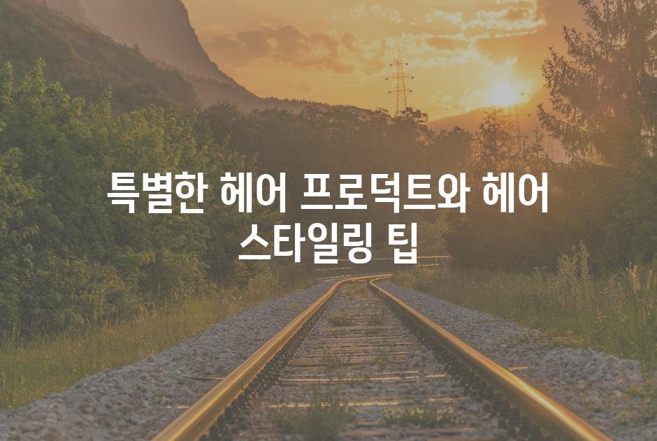 특별한 헤어 프로덕트와 헤어 스타일링 팁