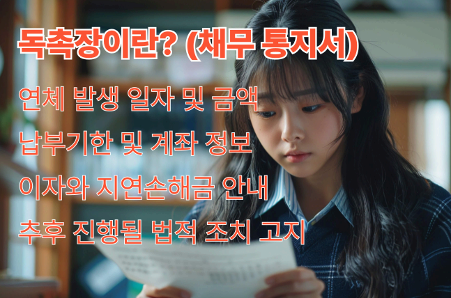 “채무 독촉장이 포함하는 주요 내용 안내”