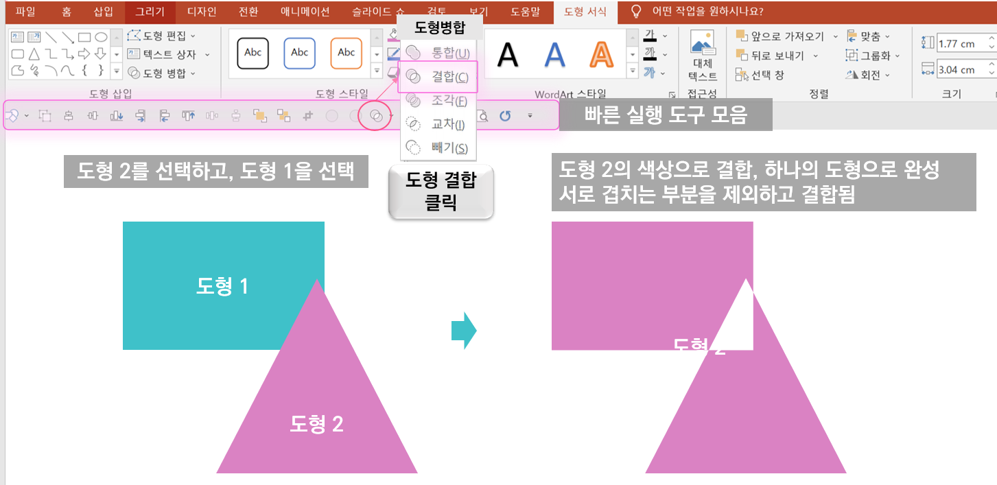 PPT 도형 (그림, 사진) 병합하기 방법