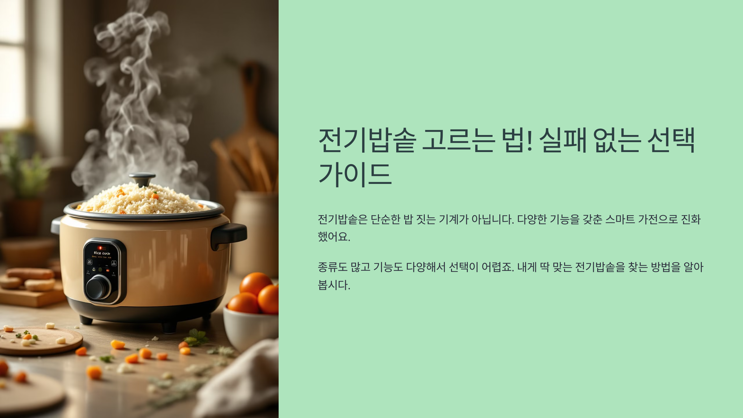 전기밥솥 고르는 법! 실패 없는 선택 가이드