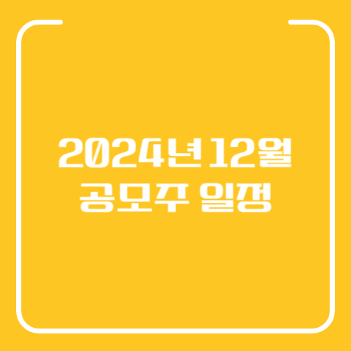 2024년 12월 공모주 일정