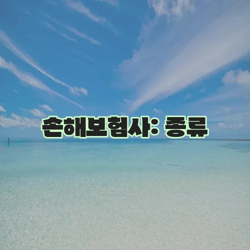 손해보험사: 종류
