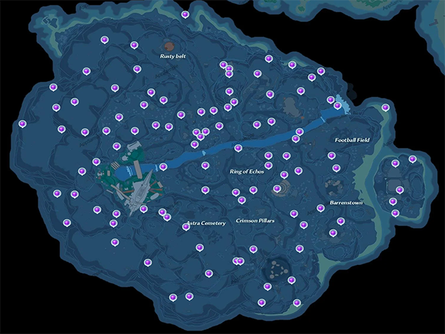 아스트라-지역-모든-블랙코어-위치를-지도에-표시한-사진입니다.