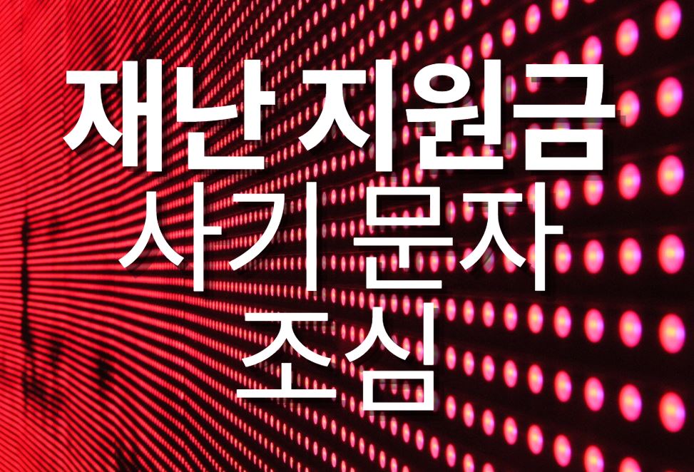  '재난지원금 문자' 사기 조심