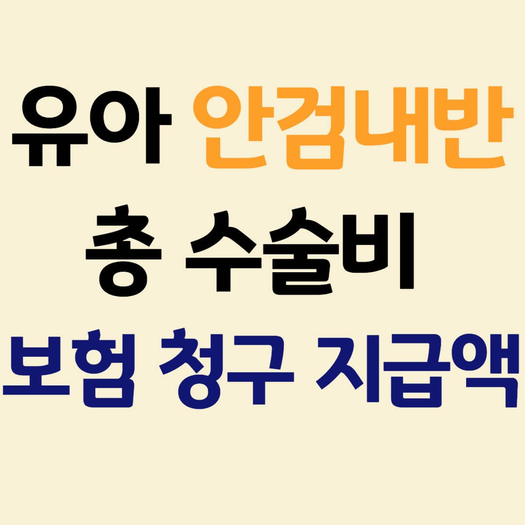 유아 안검내반 수술비 보험 청구 지급액