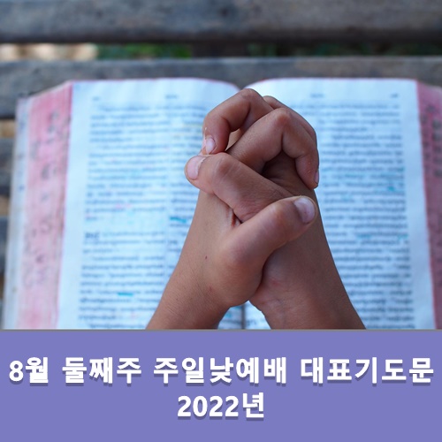  8월 둘째주 주일낮예배 대표기도문