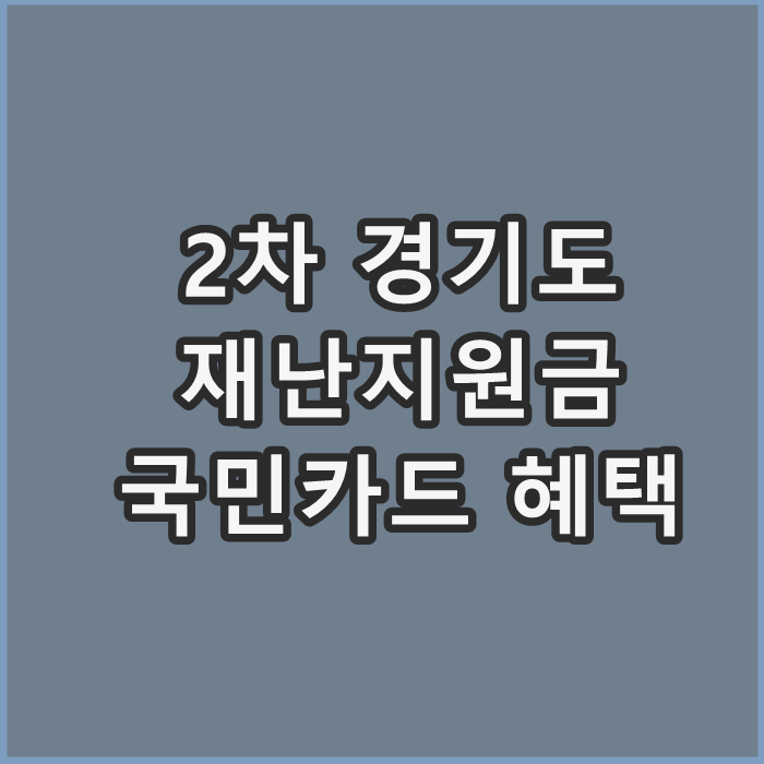  2차 경기도 재난기본소득 국민카드 신용카드 혜택