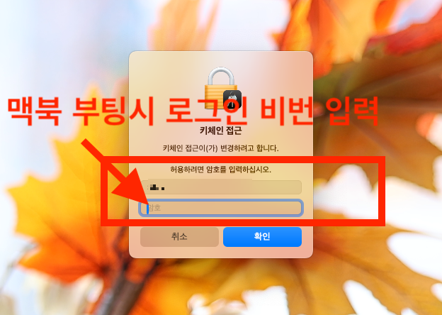 맥북 로그인 비밀번호 입력하기