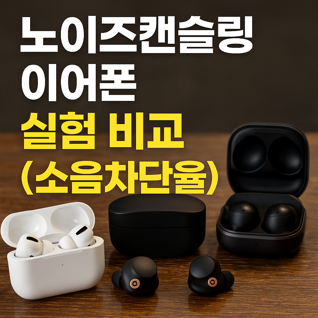 노이즈캔슬링 이어폰 실험 비교 (소음차단율)