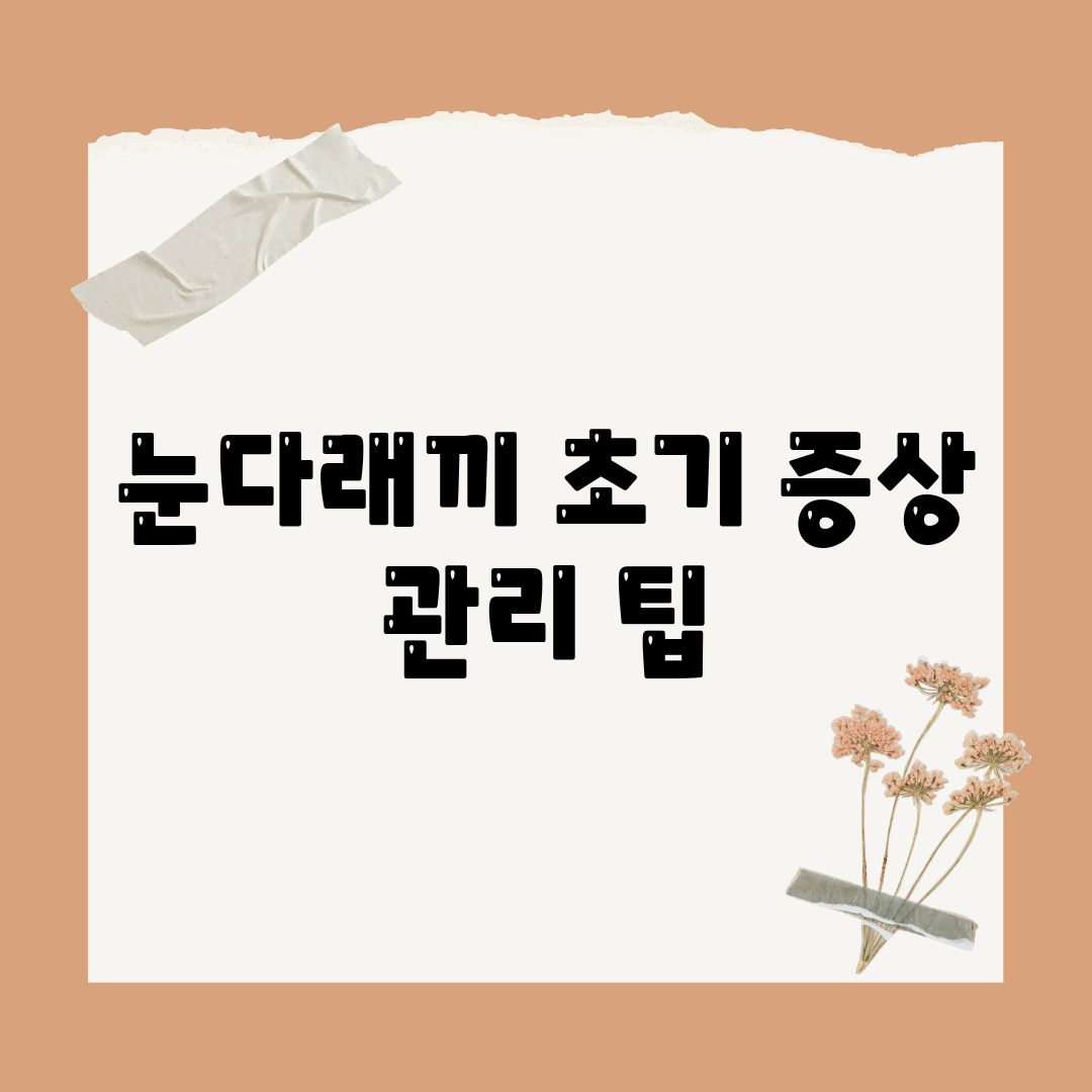 눈다래끼 초기 증상 관리 팁