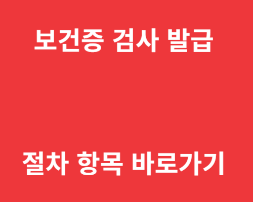 보건증 검사 발급 절차 항목 바로가기