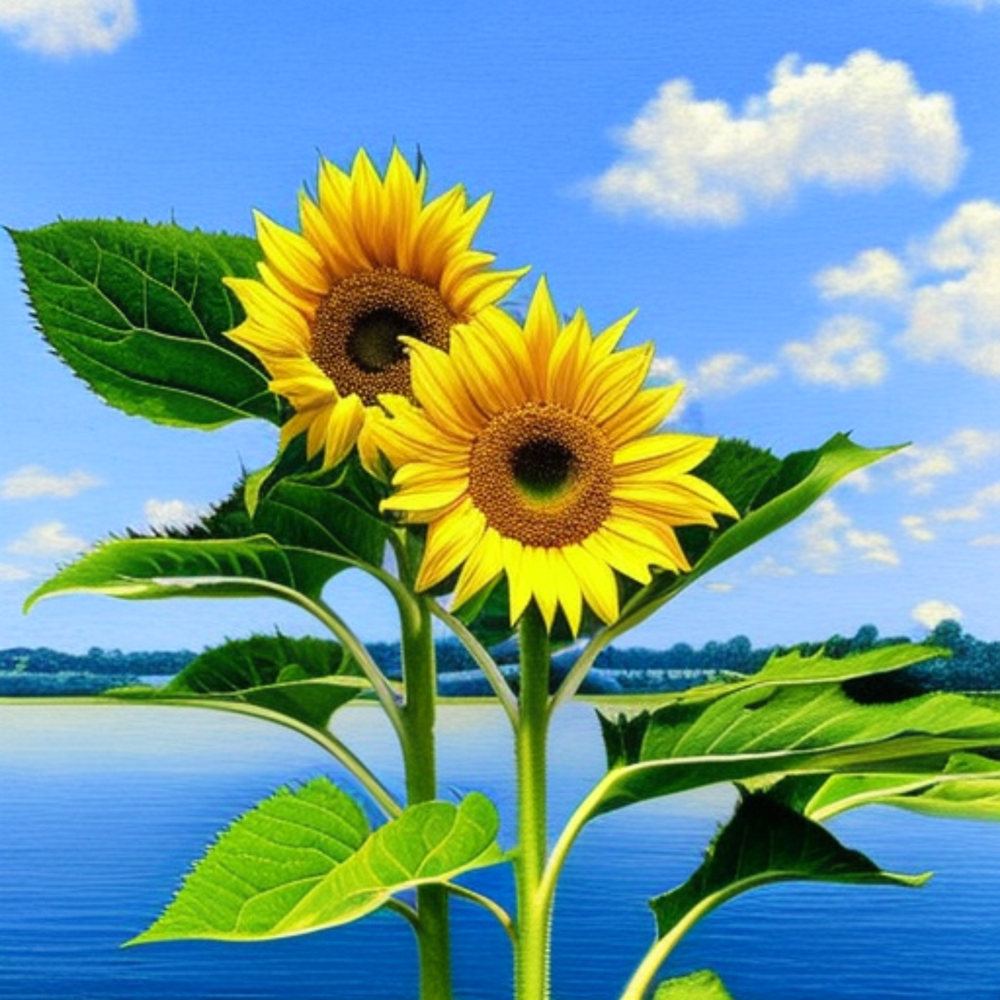 AI Sunflower Flower Painting