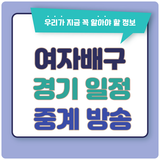 여자배구 경기일정