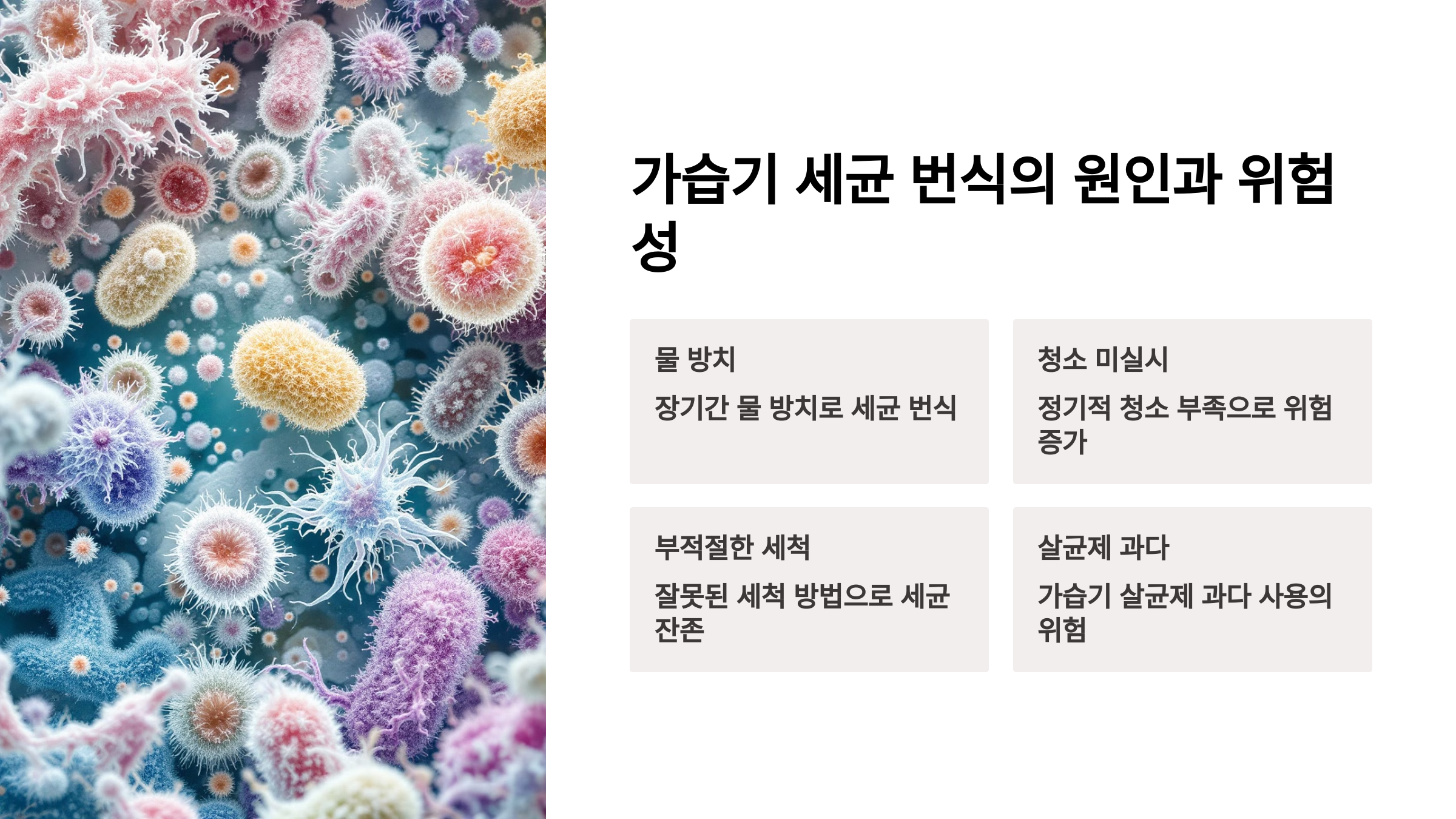 가습기 세균 번식의 원인과 위험성을 소개한 PPT 이미지