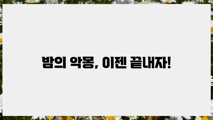 악몽을 줄이는 방법, 불면증과의 싸움에서 이기기