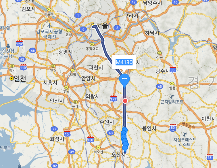  [광역급행] M4130 버스 노선 시간표 : 화성 동탄, 서울역, 을지로, 명동