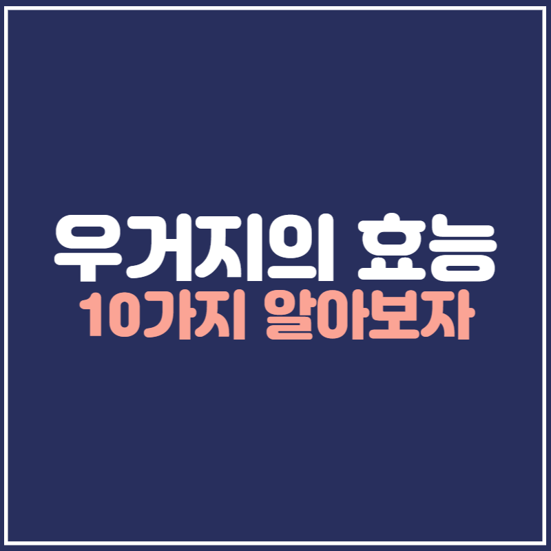 우거지의 효능