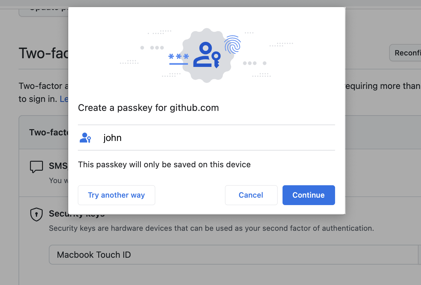 Github 2FA, 문자인증 대신 Touch ID 사용하기