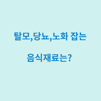  탈모 당뇨 노화 잡는 음식재료는?