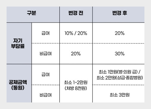 실비보험-공제내용-표