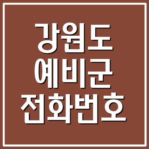  강원도 예비군 대대 전화번호 및 주소