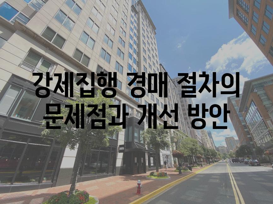 강제집행 경매 절차의 문제점과 개선 방안