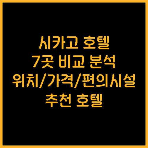 시카고 호텔 7곳 비교분석 위치 편의